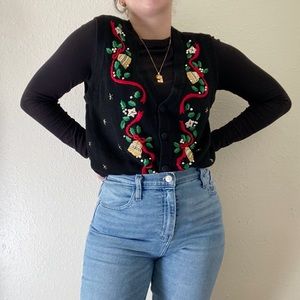 Sold on Etsy- Vintage Victoria Jones Christmas Knit Vest Christmas Bells